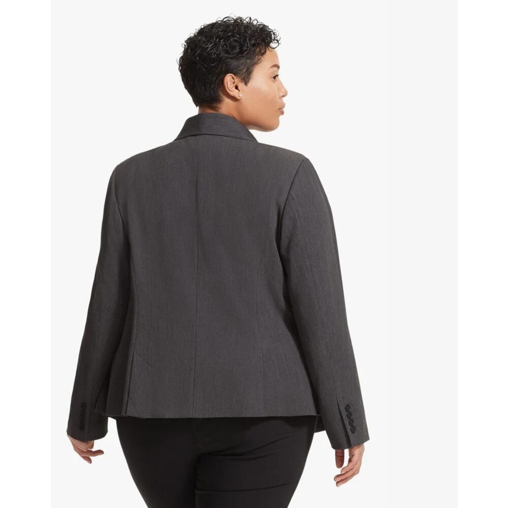 MM LaFleur Roxane Charcoal Work Jacket 1X Soft Twill Double Button Blazer NWOT - Picture 2 of 15